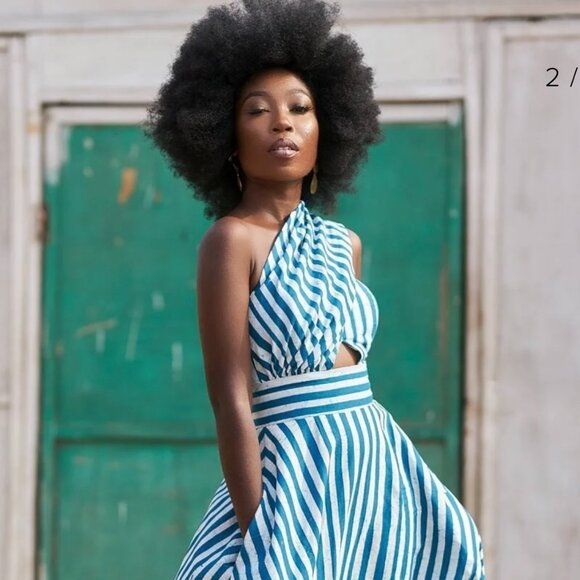 Sika Blue Beeko Dress Handmade - Like New - Picture 1 of 8